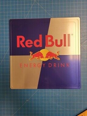Red Bull Energy Drink Square Tin Sign Bar Pub Garage Wall Decor